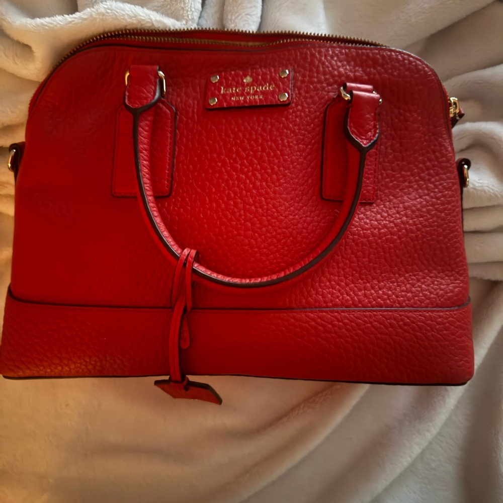 Kate Spade Red Satchel with Dome Silhouette